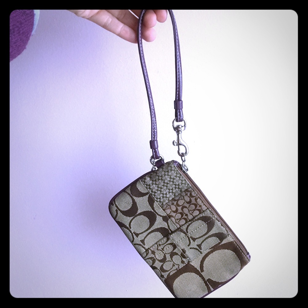 Purple Coach wristlet